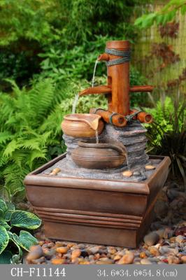 Bamboo Lighted Outdoor Water Fountains