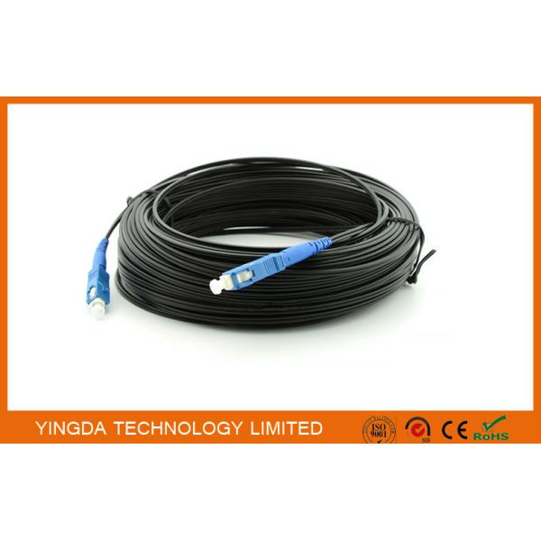 鋼鉄 FTTH の繊維光学のパッチ・コードの単一モード SC のコネクターの単信 200M 黒
