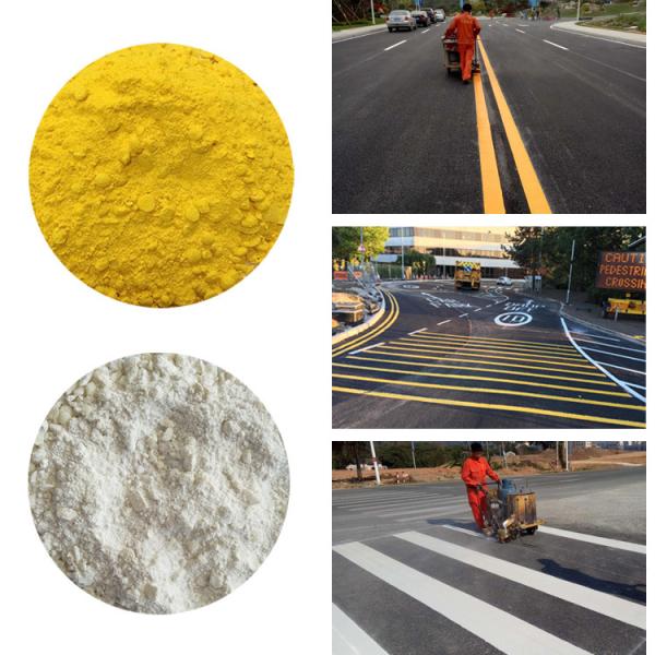 Peinture routière thermoplastique blanche et jaune pour marquage routier, haute réflectivité