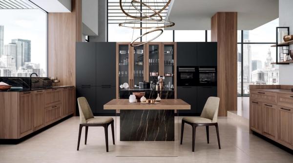 Whole Miniature Solid Wood Brown Color Kitchen Cabinets Set For Villa