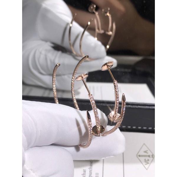 18k Gold Car Tier Juste Un Clou Earrings Full Set Gift Box With Certificate Vs Natural Diamonds