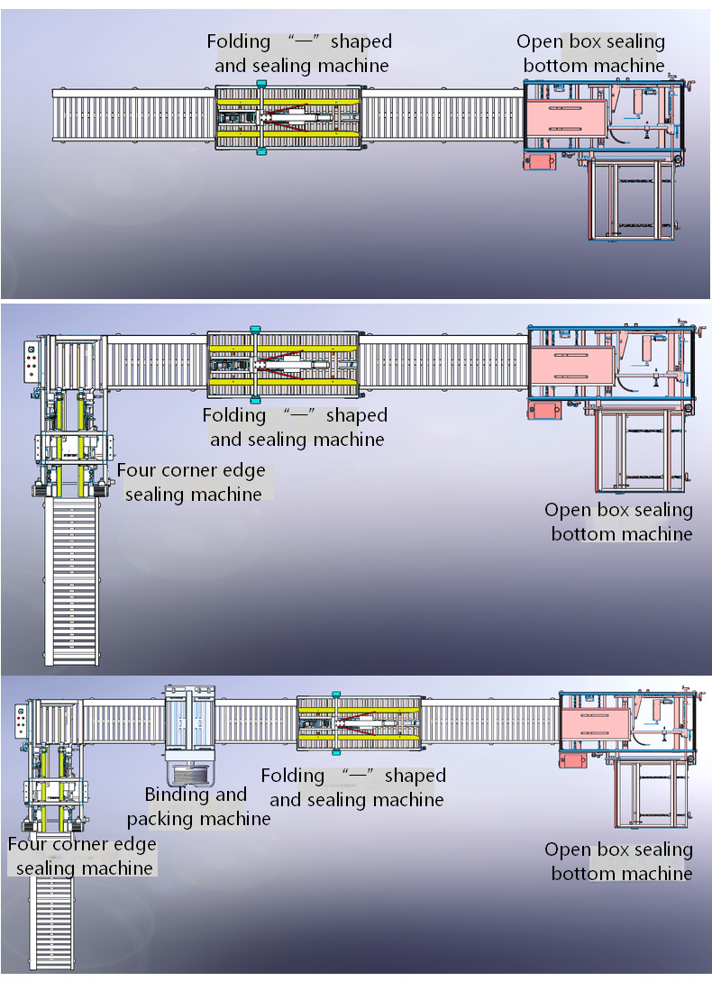 Fully Automatic Adaptive Flat Folding Carton I-shaped Taping Four Side Sealing Express Packing Sealer for Logistic Warehouse