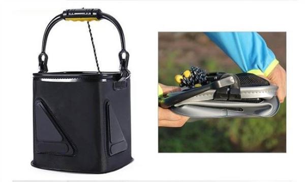 Portable Fishing Water Pail for Camping Traveling Hiking Fishing Boating Gardening with 4.5 Meters Rope