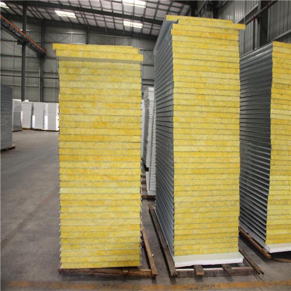 lowes cheap fireproof 50mm glass wool sandwich wall paneling for worker camp