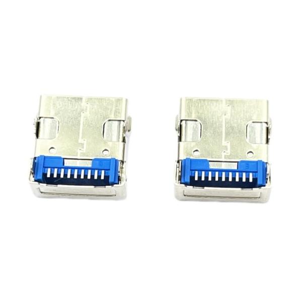 ODM PA9T Blue 300C USB3.1 A Mini Usb Female Socket 9Pins STD R/A