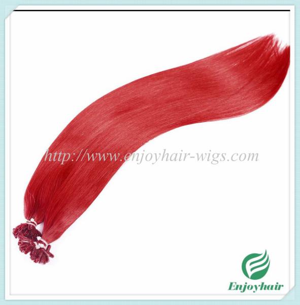 Nail U-Tip Hair 10-28 100s/pack red#colorStraight Human Hair malaysian hair extension