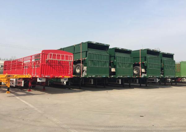 ISO Dropside Semi Trailer Truck 3 Axles Semi Truck With Trailer