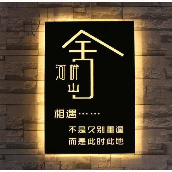 Metal Hollow Out Hanging Lightbox Sign 220V Wall Mounted Light Box
