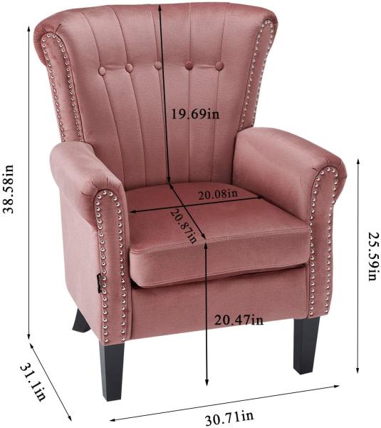 Modern Waterproof Accent Living Room Armchair Bedroom Home Office Line Stitch Tufted