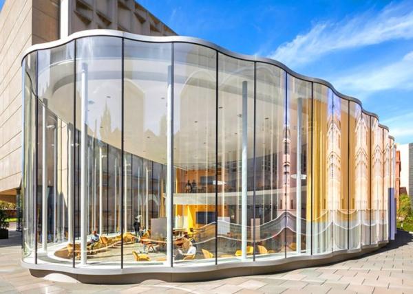 Customized Curved Tempered Glass Size For Airport Supermarket Hotel Buidling Curtain Wall