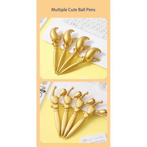 Pinzas de cangrejo Mini bolígrafo creativo de oro de madera de pescado 0.7mm bolígrafo