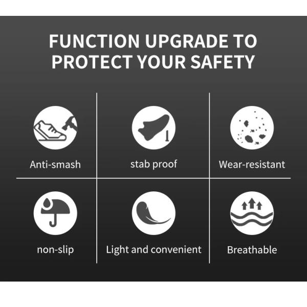 Industrial Work Flyknit Safety Shoes With Air-cushioned Sole And Kevlar Midsole