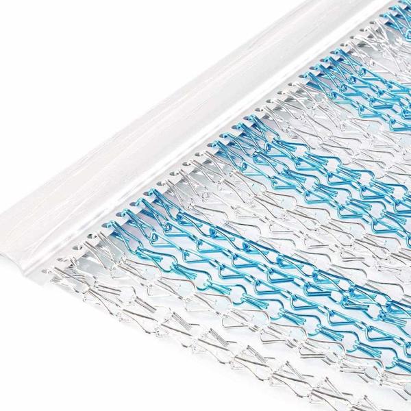 90 * 210cm Sliver Aluminium Chain Link Curtain Metal Screen Fly Insect Blinds Pest Control