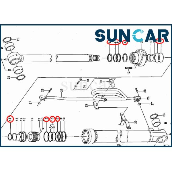 Hydraulic Excavator Repair Kits 4662891 Cylinder Seal Kit For Hitachi ZX160LC-3
