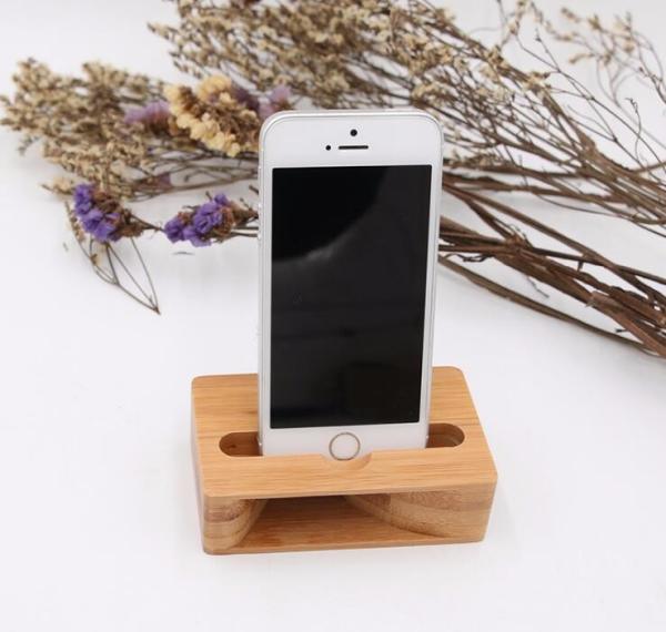 Bamboo Wood Speaker Amplifier Holder , Mini Cell Phone Portable Speaker