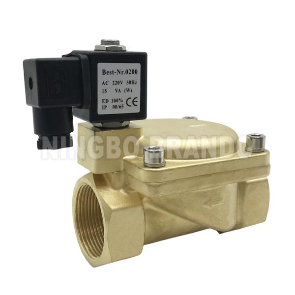 16 bar 2 Way NC Brass Solenoid Valve For Water Air Gas 3/8'' to 2'' 24V 110V 220V