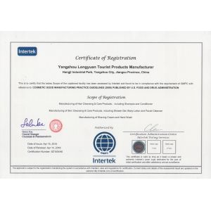 YANGZHOU XINFLY AMENITIES CO.,LTD Certifications