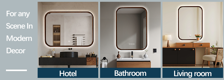 Antique Bathroom Mirror With LED Light ,  IP44 Luxury Illuminated Bathroom Mirrors