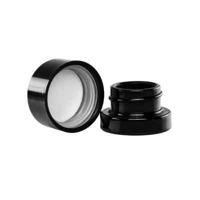 Black 5ml Glass Concentrate Container Child Resistant Cap Black Opaque Glass Jar