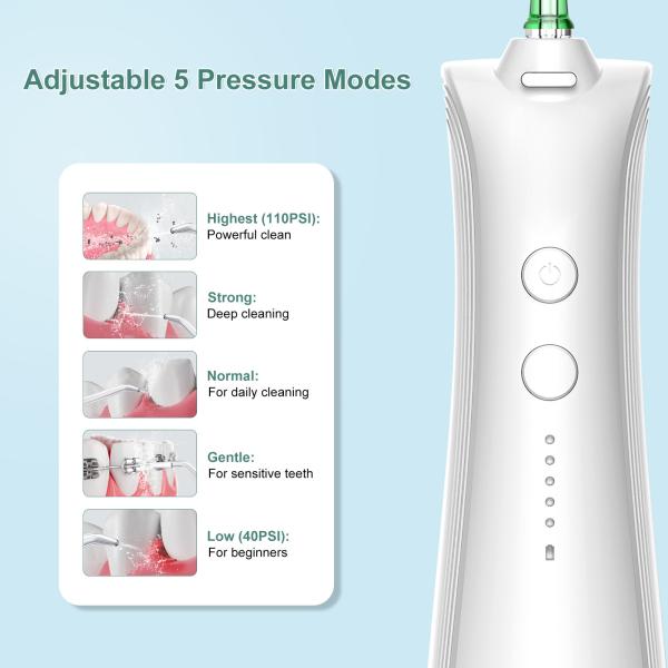OEM Collapsible Portable Oral Dental Irrigator Teeth Clean Water Flosser 21W For Travel
