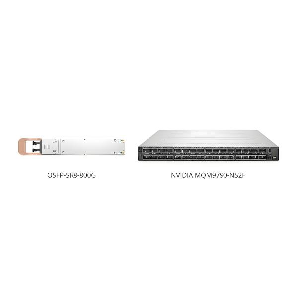 Compatible Type2 Flat Top 800G OSFP LPO 8x100G SR8 850nm 100M MMF MPO-16 Optical Transceiver