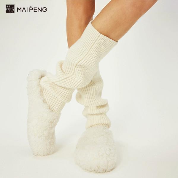 Les femmes de luxe chauffe-jambes en cachemire doux et thermique chauffe-jambes en tricot d'hiver