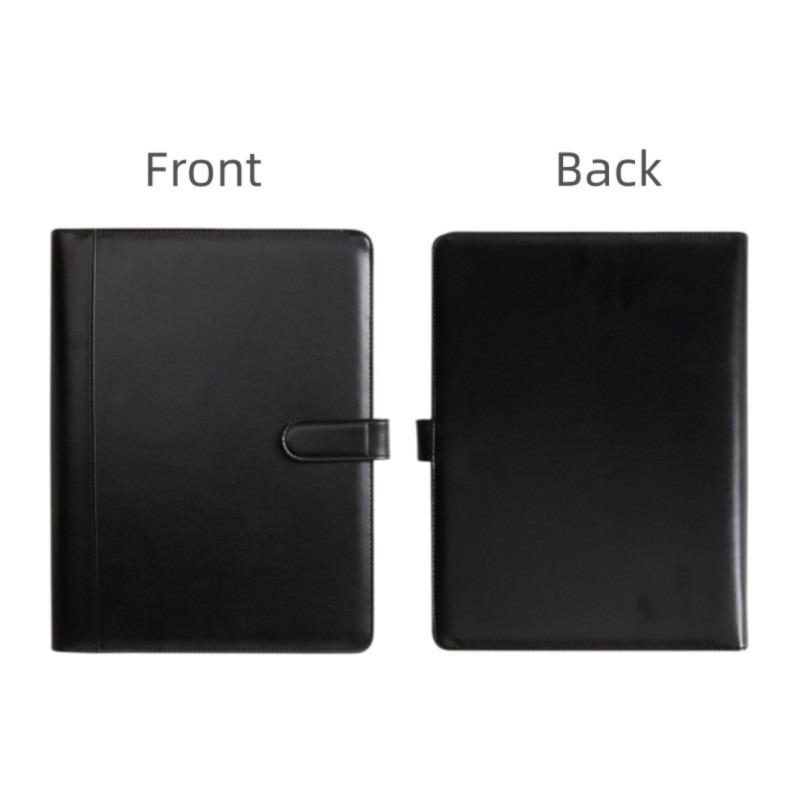 Custom Printed A4 Leather Portfolio Binder Zipper Document Folders Multifunctional