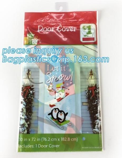 indoor & outdoor door poster PE plastic window cover for halloween christmas decoration,Door Poster Christmas Gift Decor