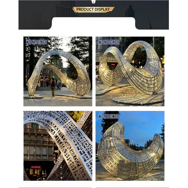 Large Outdoor Stainless Steel Sculpture Lighting Sculpture