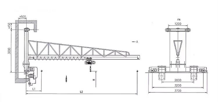Hot Selling 360-Degree Rotation Jib Crane for Factory/Warehouse Use 1 Year Warranty Cantilever Crane