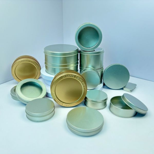 Seamless Metal Candle Tins 2oz 4oz 6oz 8oz Empty Rose Gold Matte White Black Tinplate Containers Jars Cans for Crafts