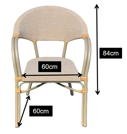 Yoshen French Bistro Chair Contemporary Waterproof Gliding Lightweight Durable Stackable Comfortable Outdoor Park
