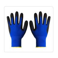 Spandex de nylon azul Sandy Nitrile Gloves de 15 calibres