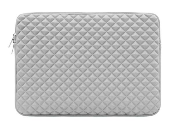 7mm espuma acondicionamento laptop bolsas de manga cinza filme de compressão design com fecho de fecho