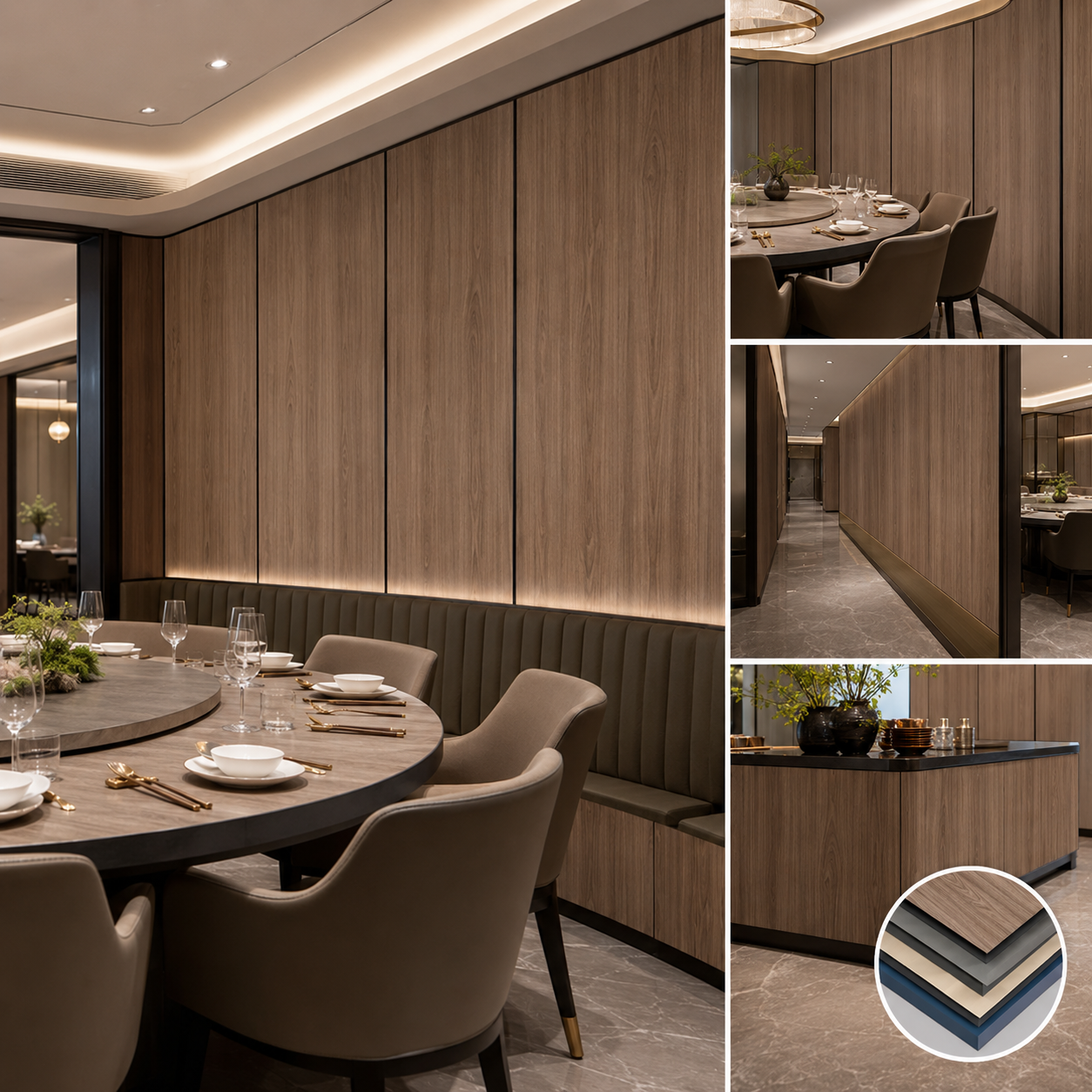 Compact Laminate HPL Table & Booth Seating | Commercial Anti-Impact Phenolic Resin Furniture