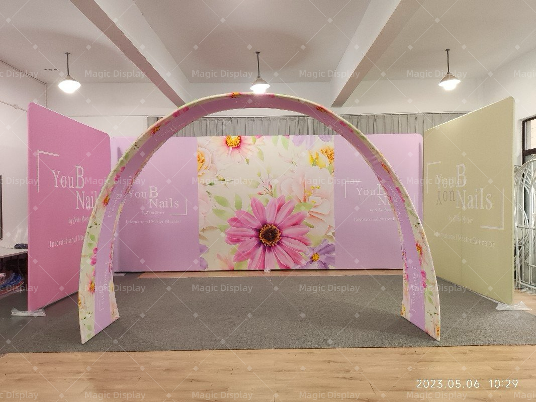 3x3m Trade Show Booth Curved Fabric Pop Up Display for Shows