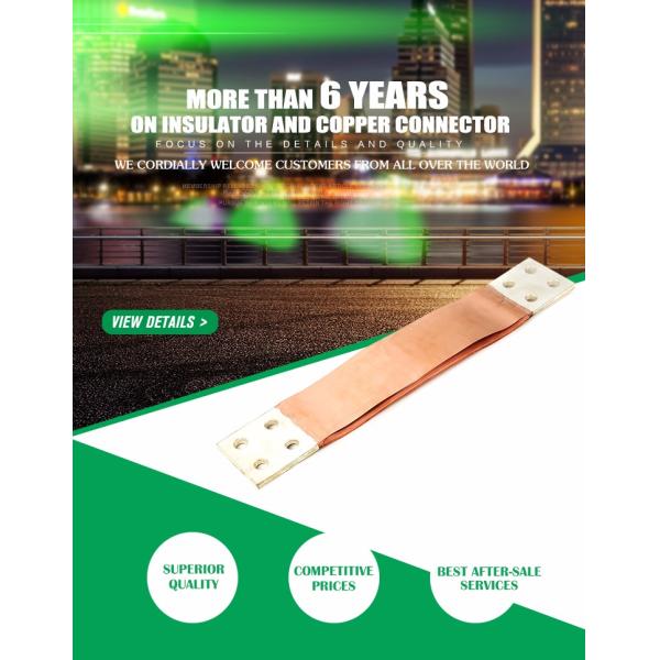 China supplier tinned copper foil flexible connectors electrical busbar connectors