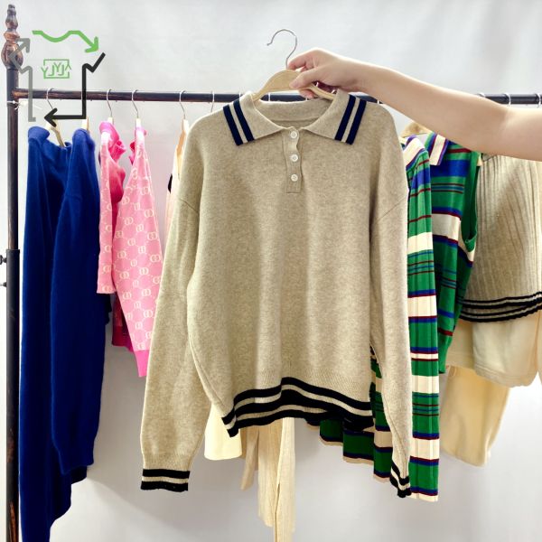 Used Women's Sweater Set Mixed Colors Clean Bales Second Hand Fleece Sweatshirt