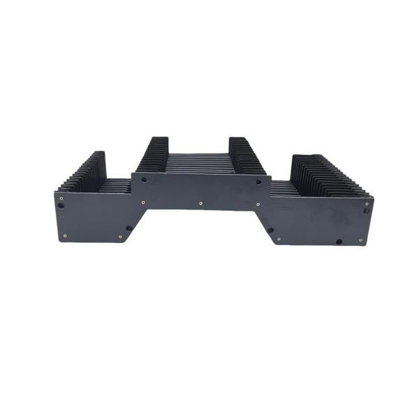 CNC Machine Steel Protective Lift Telescopic Bellow Covers black