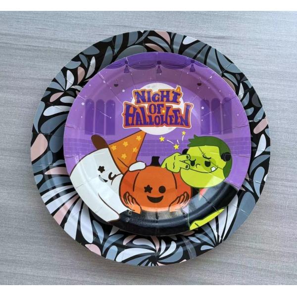 Family Party Disposable Paper Tray Customizable 300GSM Housewarming Cake Dessert Plate