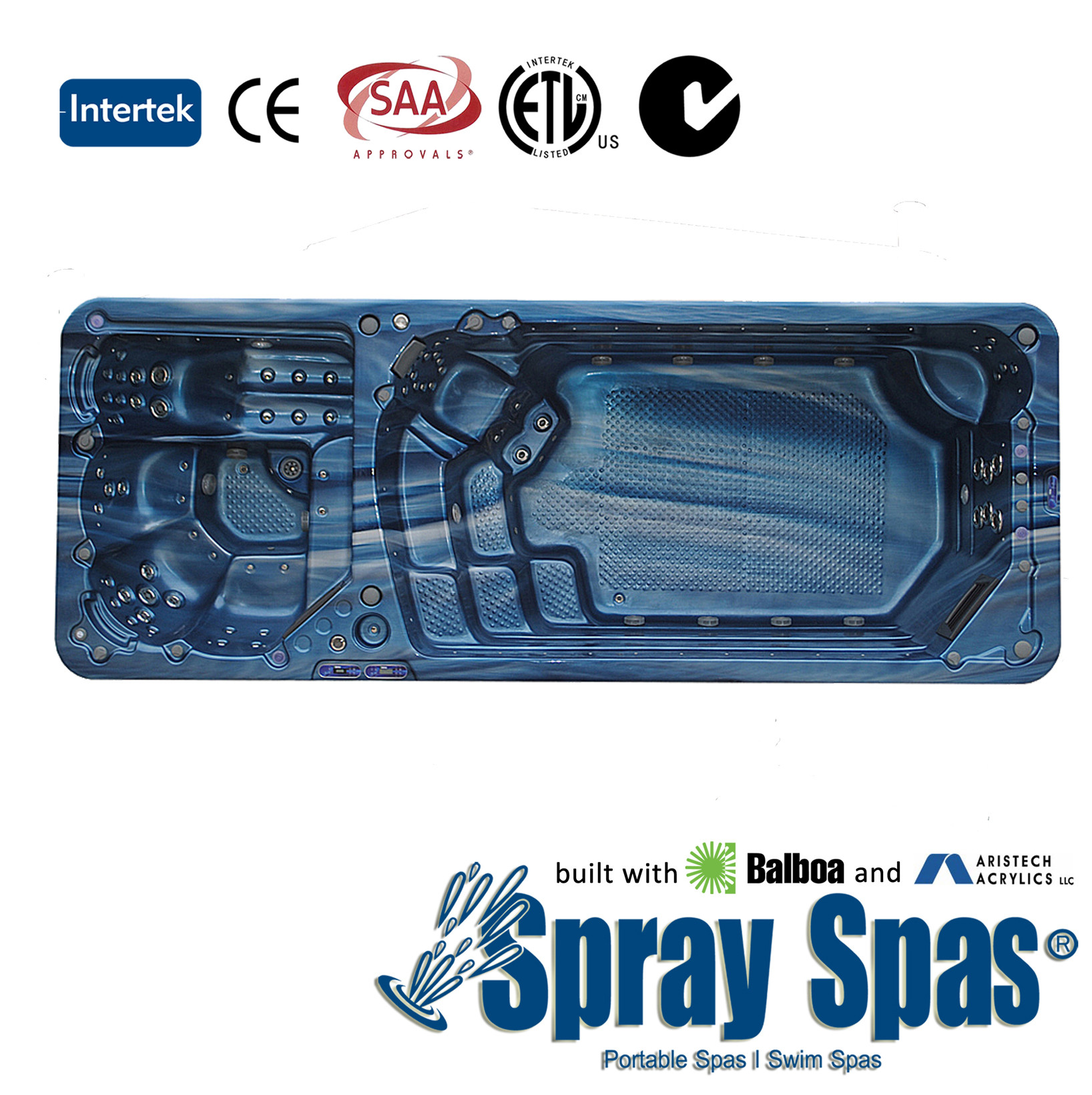 Acrylic shell balboa control big endless swim luxury bath tubs spa, 4000 * 2250 * 1170mm H