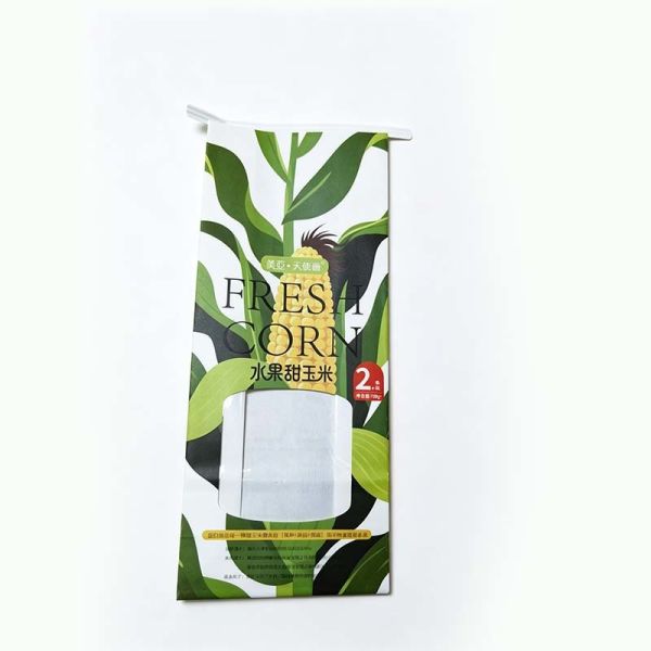 Greaseproof Window Paper Bags Customized Tin Tie Paper Bag Resealable For Fresh Produce