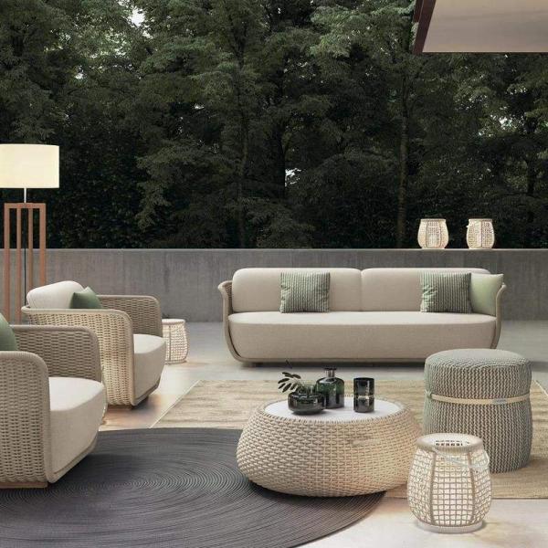Outdoor Sofa Furniture Combination Rattan / Wicker Easy to Washable for Villa Garden