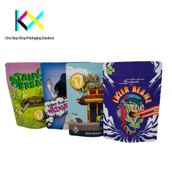 Spot UV Glossy Mylar Ziplock Stand Up Bags Recyclable Resealable Pouches ISO9001