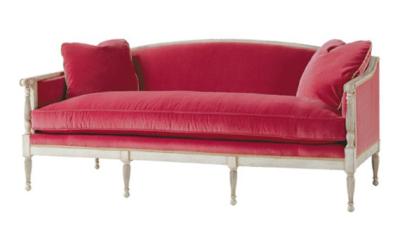 Red Color Hotel Room Sofa Apartment Fabric / Leather Simple Leisure Sofa
