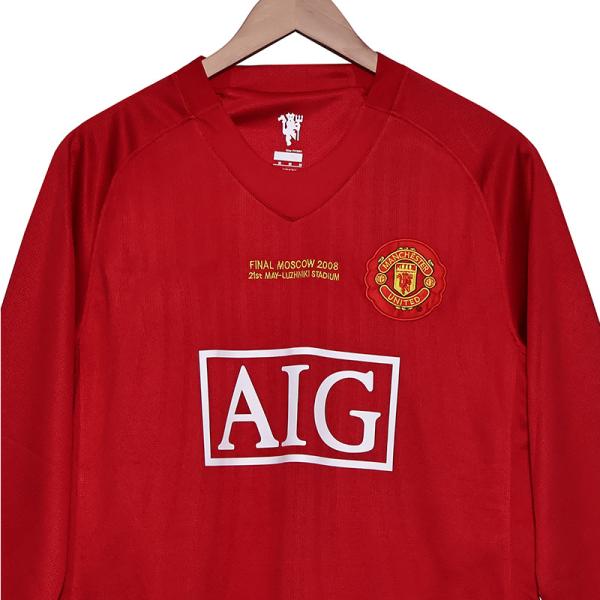 Manchester United Retro Jersey 2007-2008 Season Home Long Sleeve Fan Collector Edition Jersey
