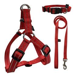 Trela retrátil do cão do verde luxuoso feito sob encomenda de Logo Dog Harness Lead Set