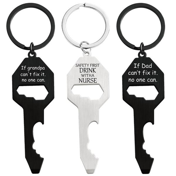 Key chain pendant Multifunctional Bottle opener screwdriver wrench Father's Day Christmas holiday gift key chain