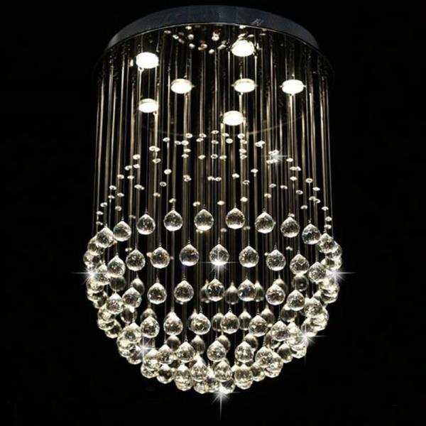 Modern K9 Large LED SphericLiving Room Crystal Chandeliers Round Large Chandelier(WH-NC-28)