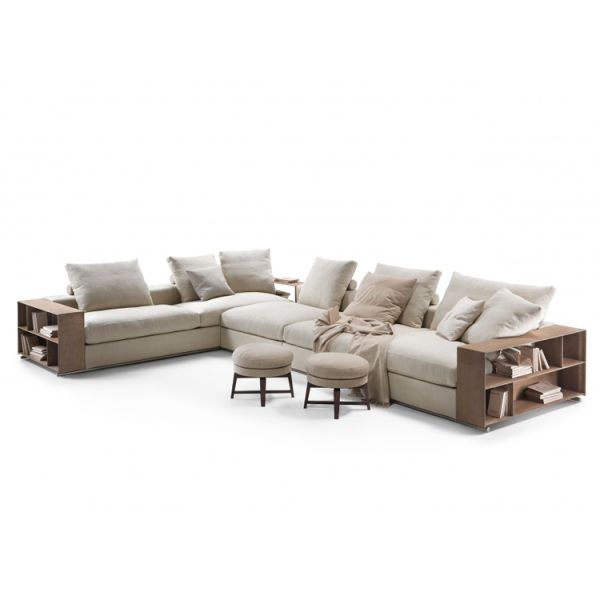 Luxury Italian Style Living Room Furniture Sofa Home Furniture Sofa Large Set Wood Arm Fabric Sofa Sectionals